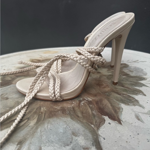 SCHUTZ Women's Braided Heels - Cream - Picture 2 of 5
